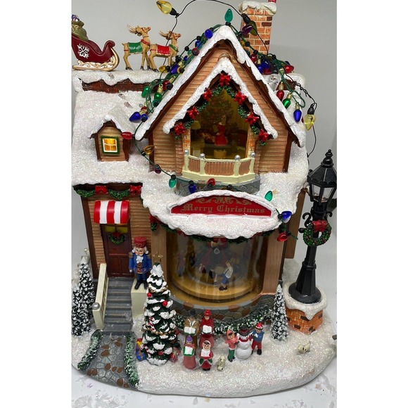 Allstate Floral~ Holiday House~ Large animated Box Victorian VNTG - Picture 2 of 12